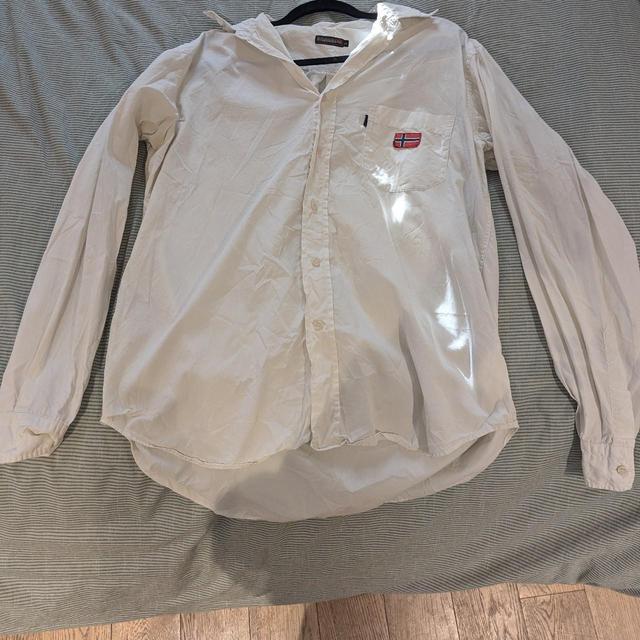 Napapijri Men's Shirt - Cream - L on Productcaster.