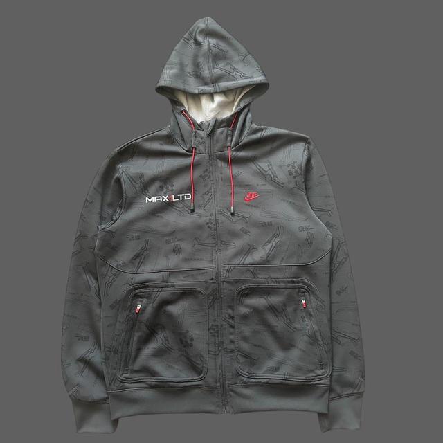 Nike Men's Hoodie - Grey/Red - M on Productcaster.