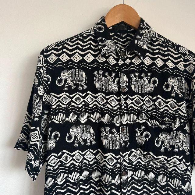 Vintage Men's Shirt - Black/White - S on Productcaster.