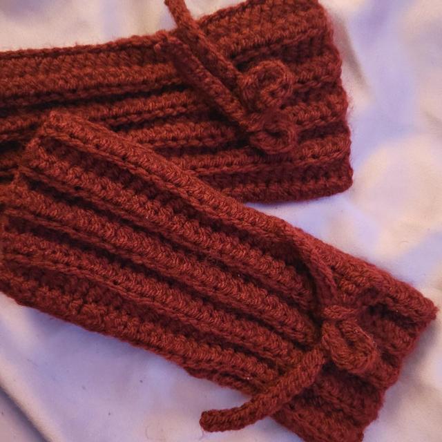 Handmade Women's Mittens - Burgundy on Productcaster.