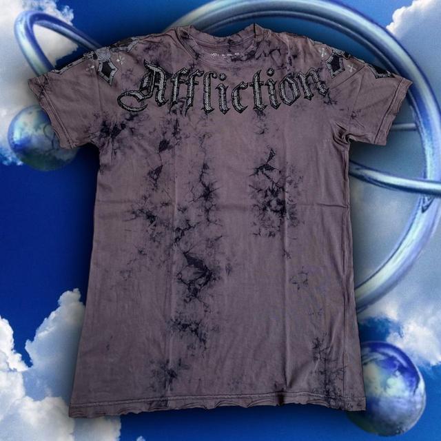 Affliction Men's T-shirt - Grey/Black - M on Productcaster.