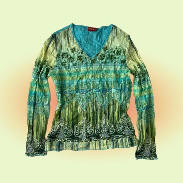 Vintage Women's Blouse - Green - 10 on Productcaster.