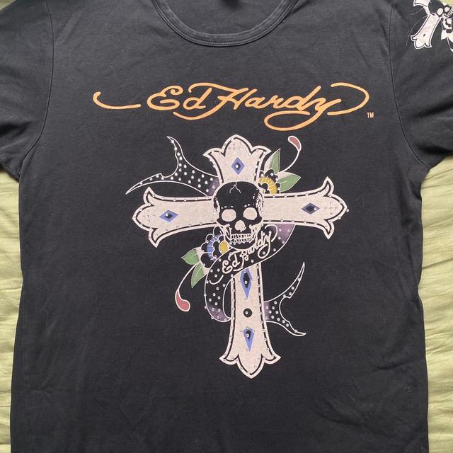 Ed Hardy Men's T-shirt - Black - L on Productcaster.