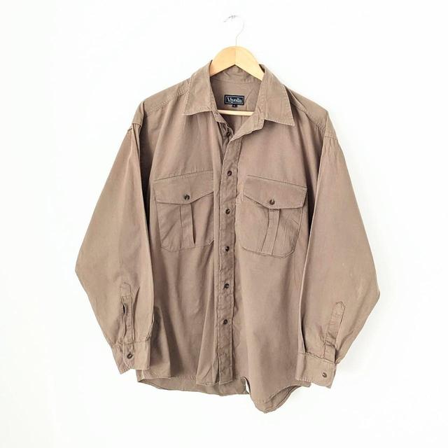 American Vintage Men's Shirt - Tan - L on Productcaster.