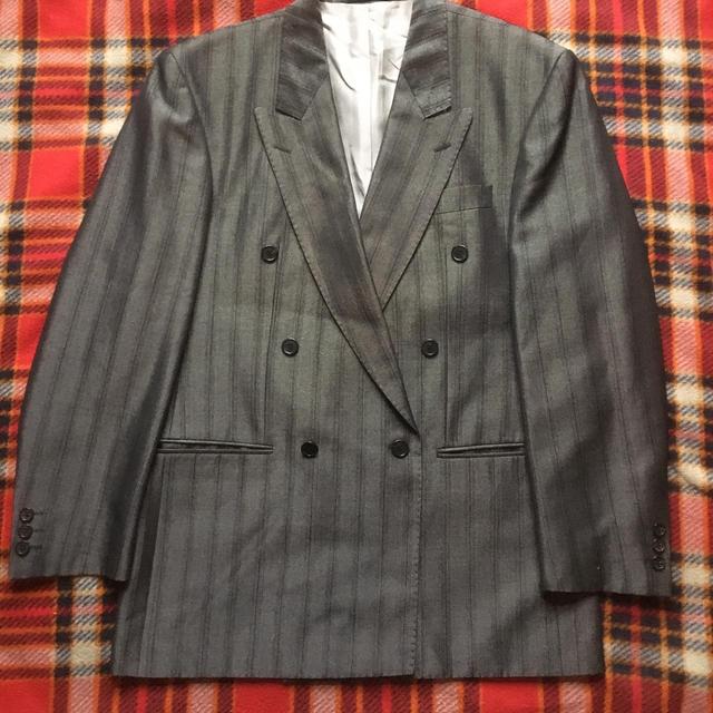 Vintage Men's Tailored jacket - Grey/Black - L on Productcaster.