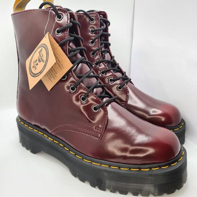 Dr. Martens Women's Biker Boots - Burgundy - UK 9.5 on Productcaster.