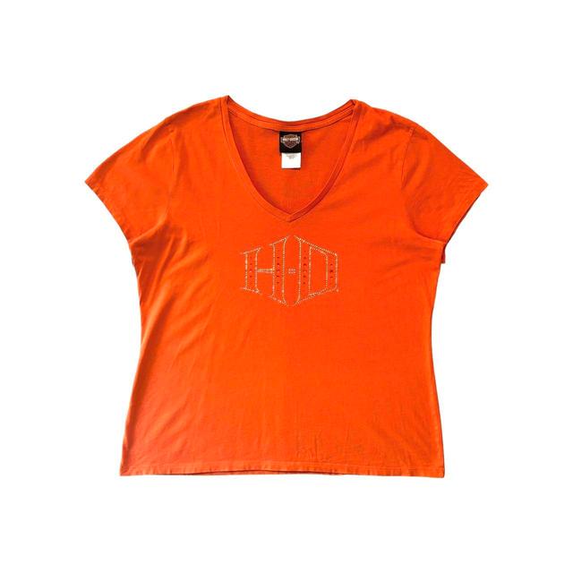 Harley Davidson Women's T-shirt - Orange - XXL on Productcaster.