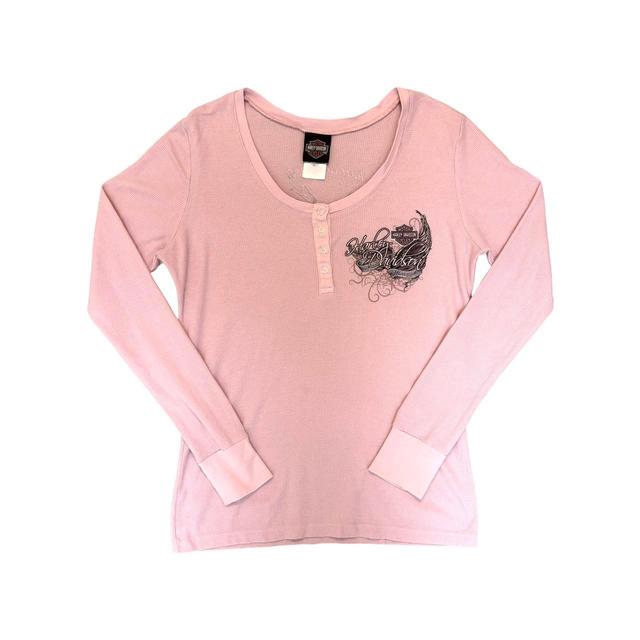 Harley Davidson Women's T-shirt - Pink - XL on Productcaster.