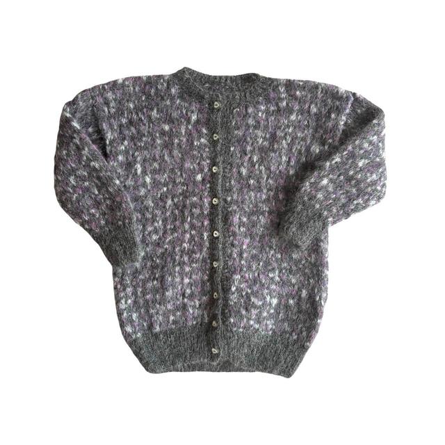 Preloved Women's Cardigan - Purple/Grey - L on Productcaster.