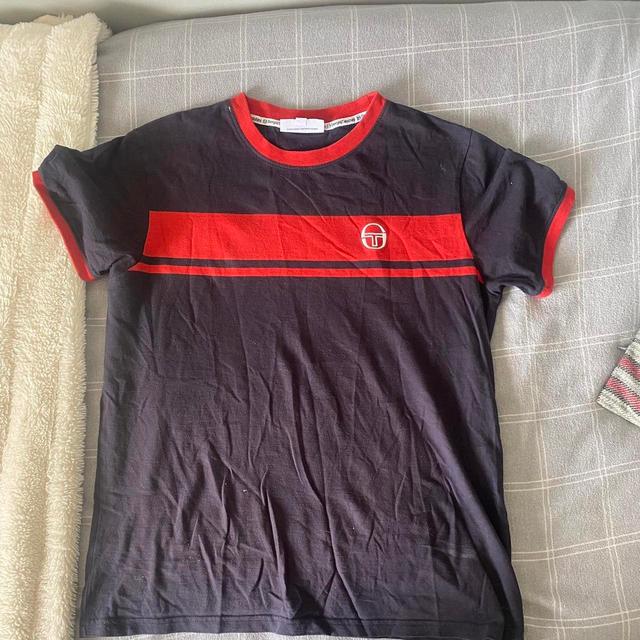 Sergio Tacchini Men's T-shirt - Red/Black - S on Productcaster.