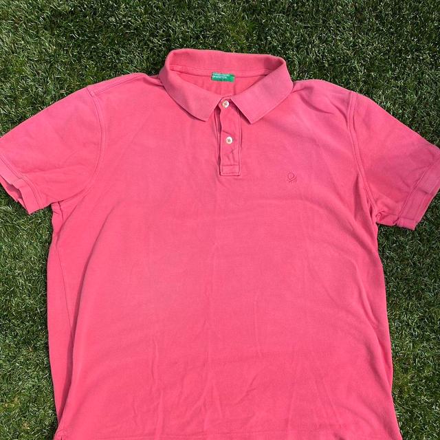 United Colors of Benetton Men's Polo shirt - Pink - L on Productcaster.