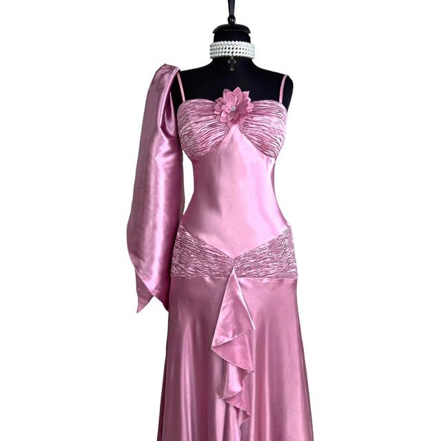 Vintage Women's Party Dress - Pink - S on Productcaster.