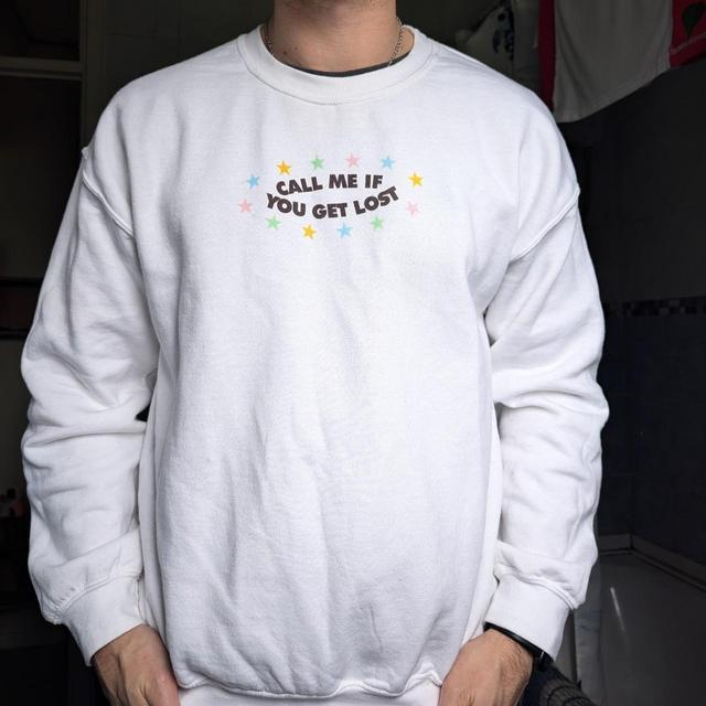 Men's Sweatshirt - White/Multi - L on Productcaster.