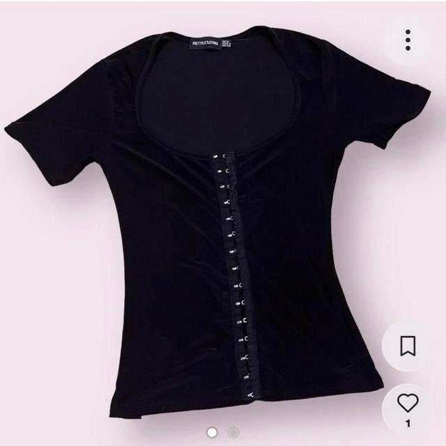 PrettyLittleThing Women's Top - Black - 6 on Productcaster.