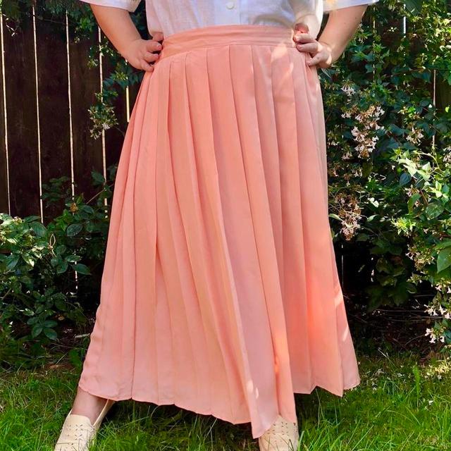 Vintage Women's Casual Skirt - Pink/Orange - XXL on Productcaster.