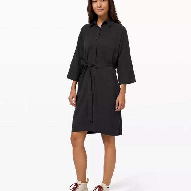 Lululemon Women's Shirt Dress - Black - 10 on Productcaster.