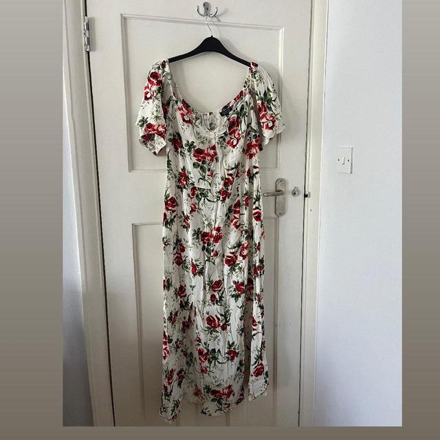 Topshop Women's Dress - Cream/Red - 14 on Productcaster.