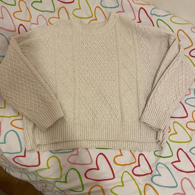 H&M Women's Jumper - Cream/White - XL on Productcaster.