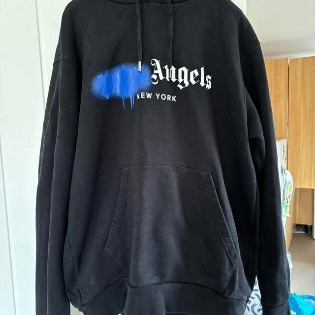 Palm Angels Men's Hoodie - Black/Blue - M on Productcaster.