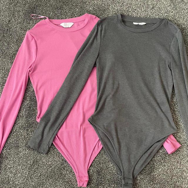 Primark Women's Bodysuit - Pink/Grey - 8 on Productcaster.