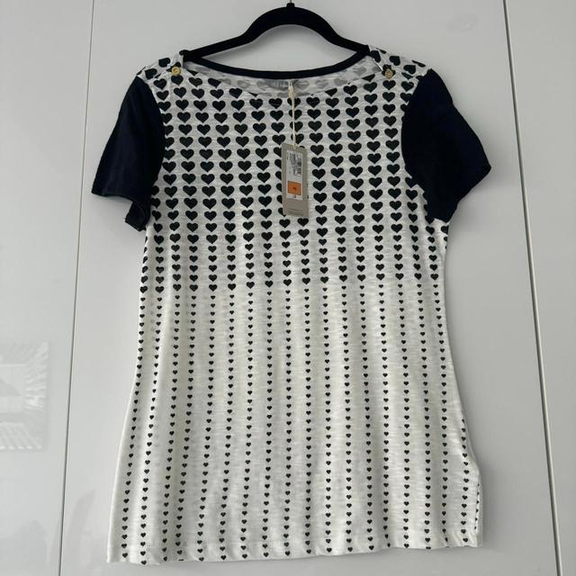 Marks & Spencer Women's T-shirt - White/Black - 10 on Productcaster.