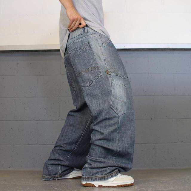 Phat Farm Men's Straight leg Cargo Jeans - Blue - 38" on Productcaster.