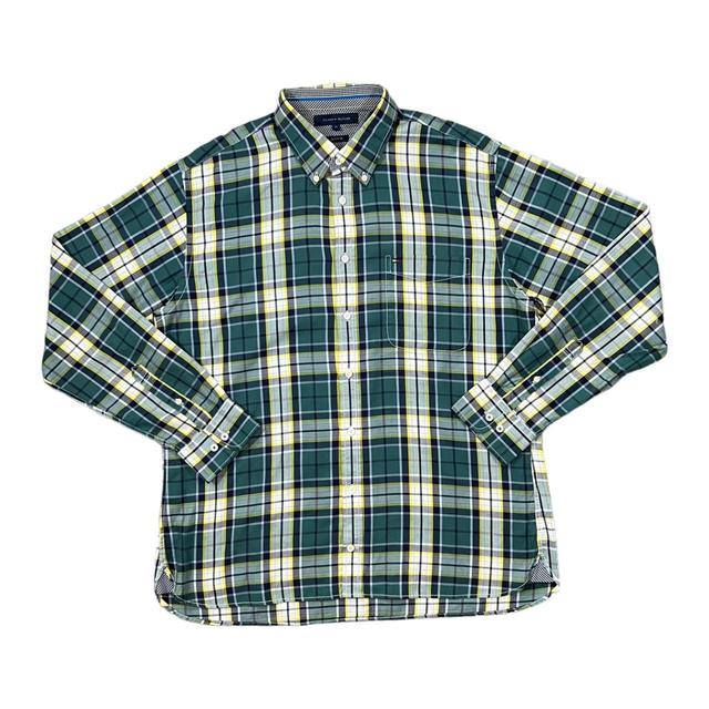 Tommy Hilfiger Men's Shirt - Green/Yellow - XL on Productcaster.