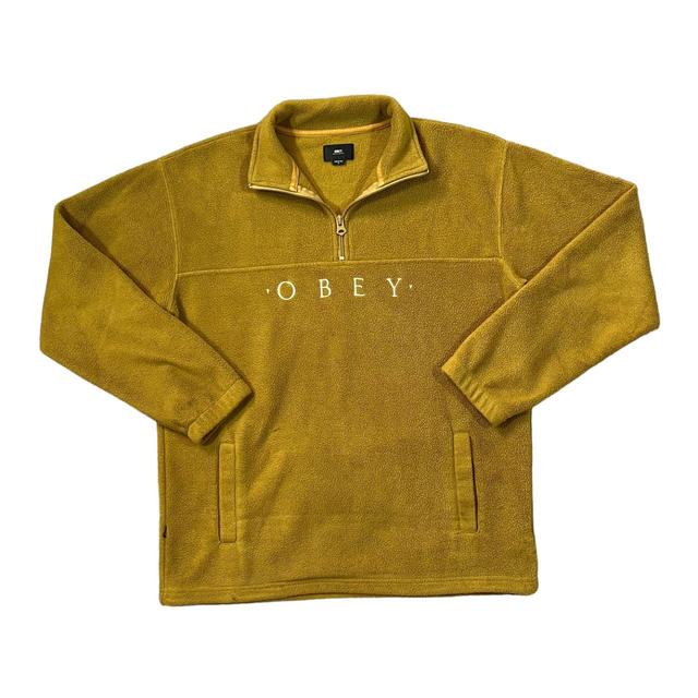 Obey Men's Sweatshirt - Yellow - S on Productcaster.