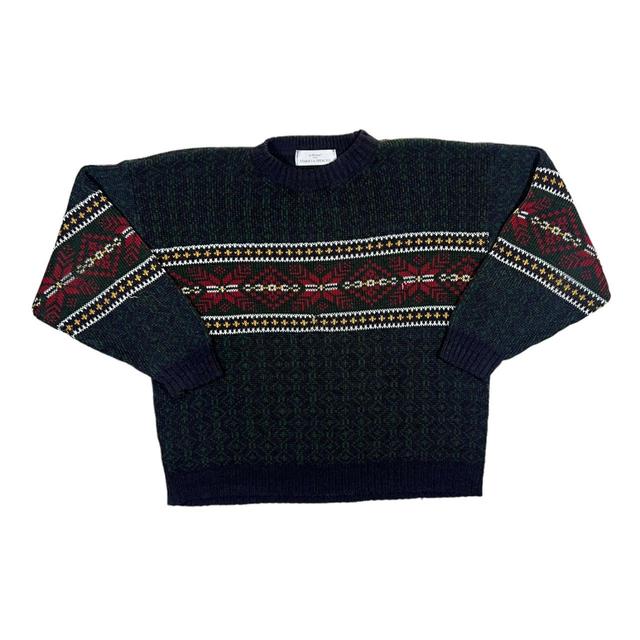 St Michael Men's Jumper - Green/Navy - L on Productcaster.