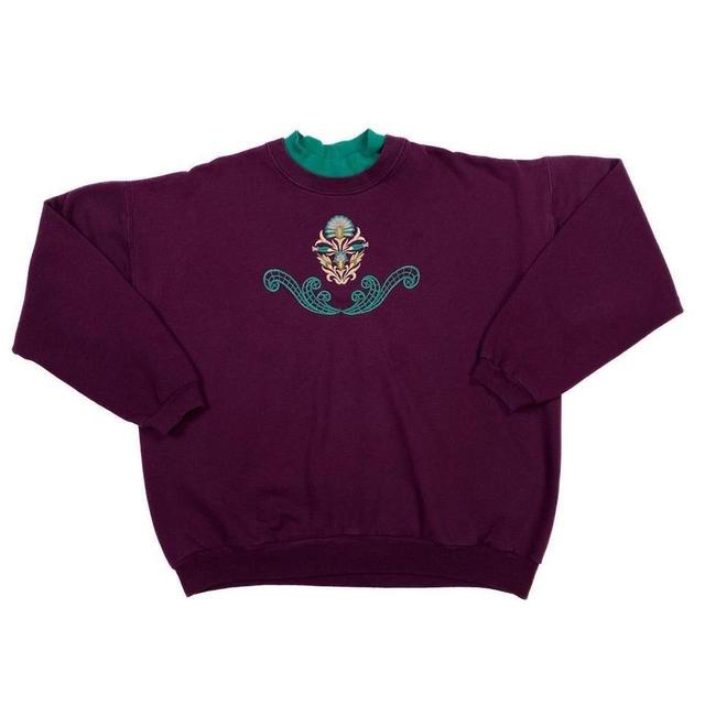 Hanes Women's Sweatshirt - Purple/Green - L on Productcaster.