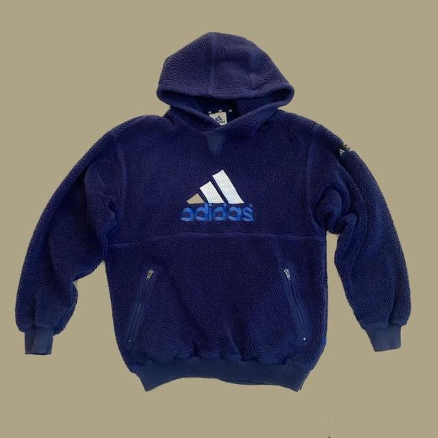 Adidas Men's Hoodie - Blue - M on Productcaster.