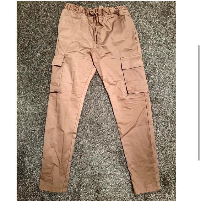 BoohooMAN Men's Straight leg Cargo Trousers - Brown - S on Productcaster.