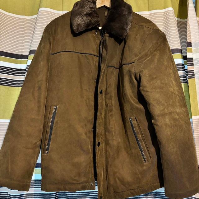 Reclaimed Vintage Men's Coat - Brown - L on Productcaster.