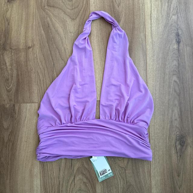 H&M Women's Crop top - Purple/Pink - L on Productcaster.