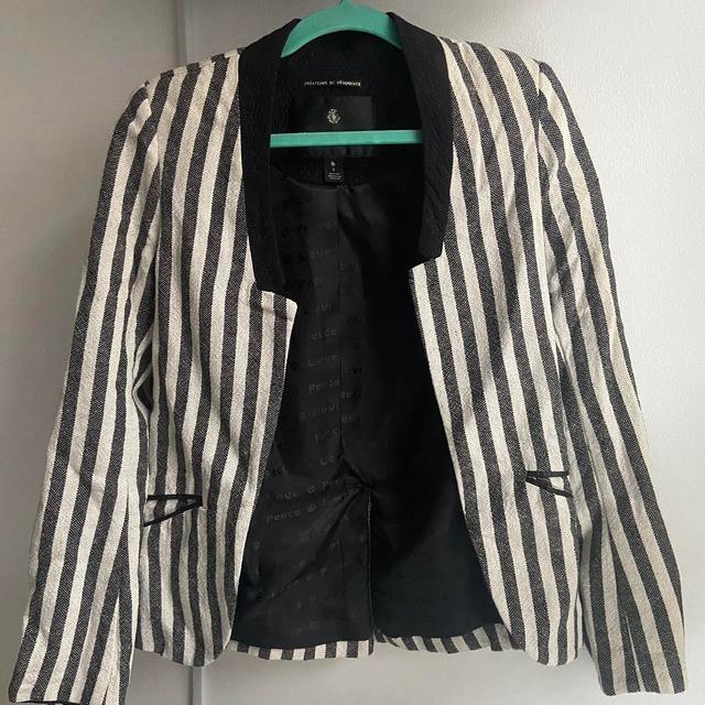 Maison Scotch Women's Blazer Jacket - Black/White - S on Productcaster.