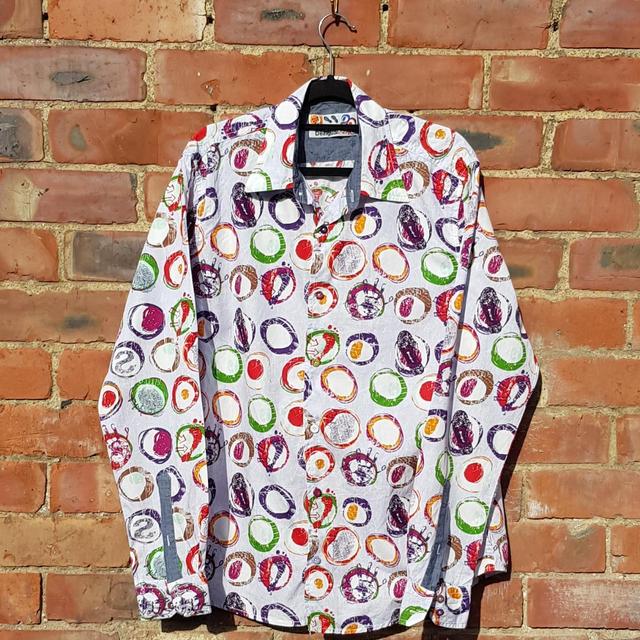 Desigual Men's Shirt - Multi/White - L on Productcaster.