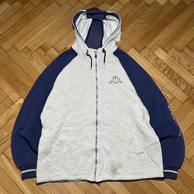 Kappa Men's Hoodie - Grey/Navy - XL on Productcaster.