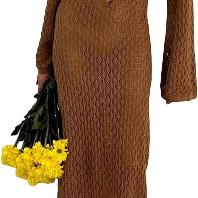 Women's Maxi Dress - Orange/Brown - L on Productcaster.