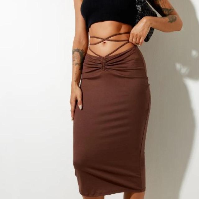 Motel Women's Midi Skirt - Brown - M on Productcaster.