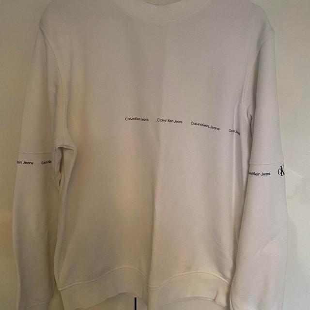 Calvin Klein Jeans Men's Sweatshirt - White - M on Productcaster.