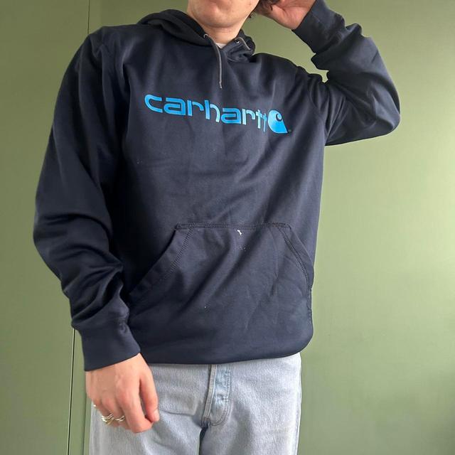 Carhartt Men's Hoodie - Blue/Navy - L on Productcaster.