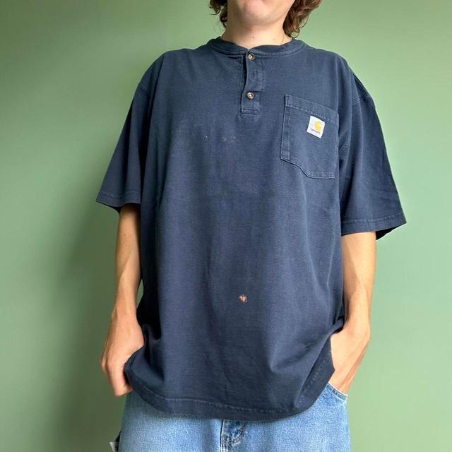 Carhartt Men's T-shirt - Navy/Blue - XL on Productcaster.