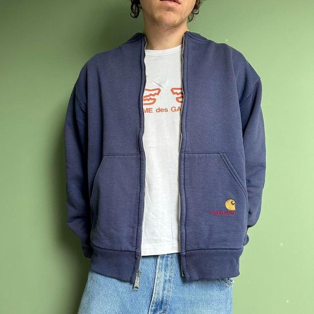 Carhartt Men's Bomber Jacket - Navy/Blue - L on Productcaster.