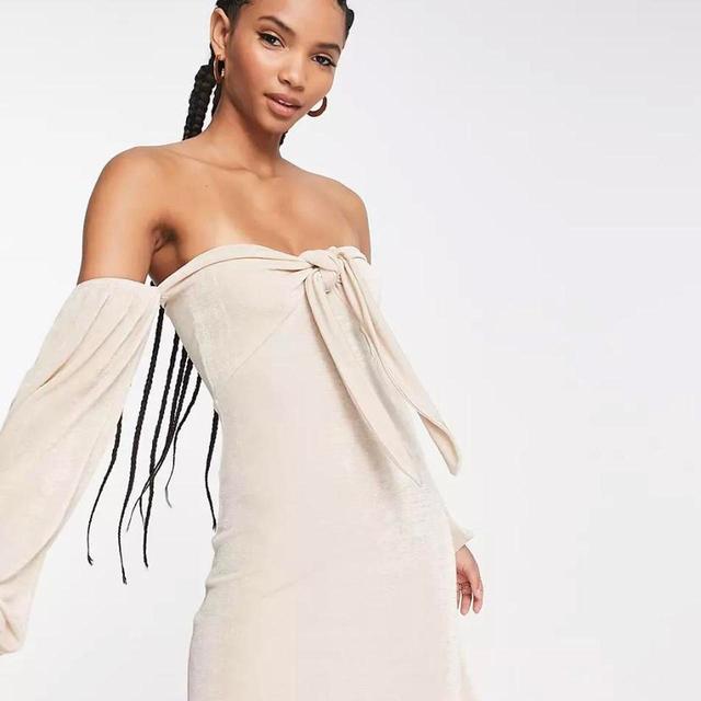 ASOS Design Women's Dress - Tan/Cream - 10 on Productcaster.