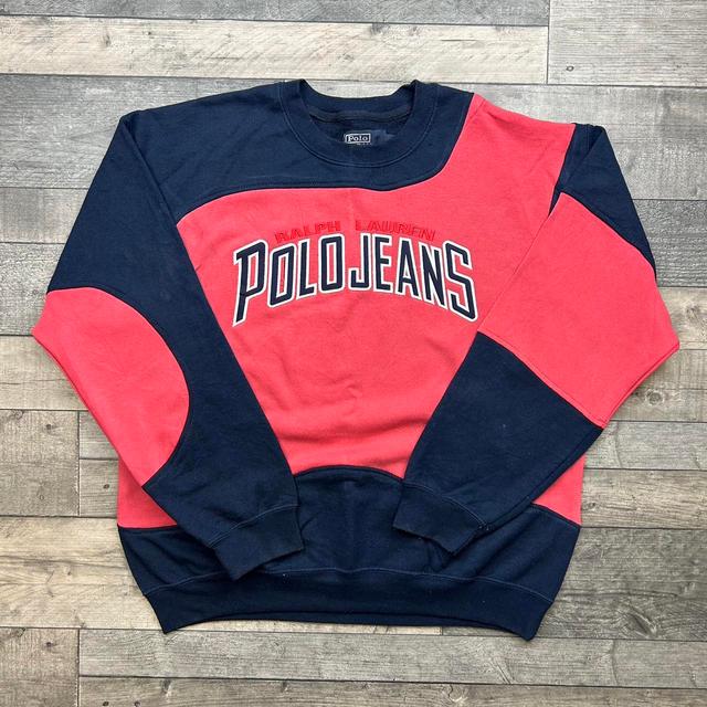 Ralph Lauren Men's Sweatshirt - Navy/Pink - L on Productcaster.