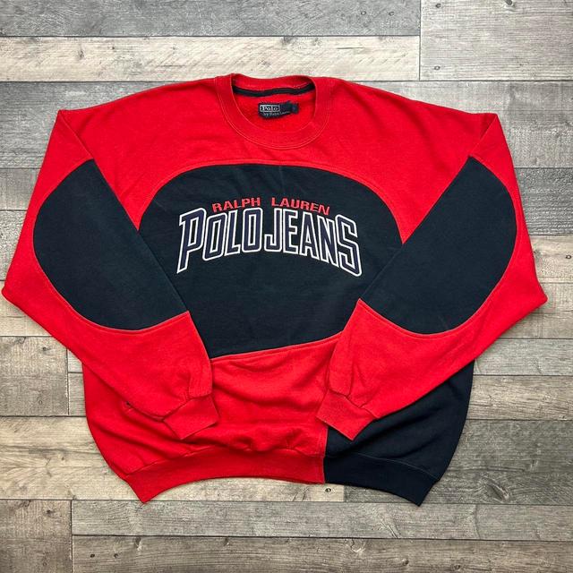 Ralph Lauren Men's Sweatshirt - Red/Black - L on Productcaster.