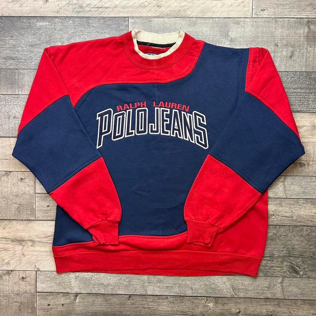 Ralph Lauren Men's Sweatshirt - Navy/Red - L on Productcaster.