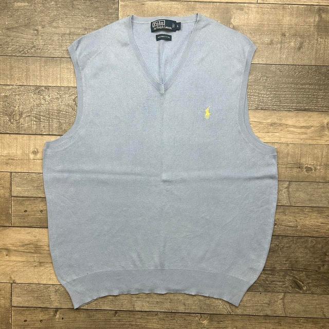 Ralph Lauren Men's Vest - Yellow/Blue - L on Productcaster.