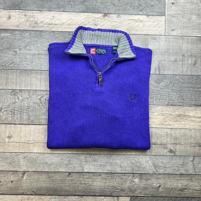 Chaps Men's Sweatshirt - Navy/Purple - M on Productcaster.