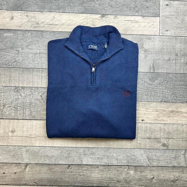 Chaps Men's Sweatshirt - Navy/Burgundy - L on Productcaster.